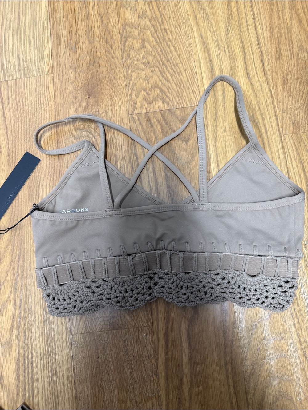 Carbon38 Taupe Crochet-Trim Bralette & Leggings Set - Picture 3 of 4